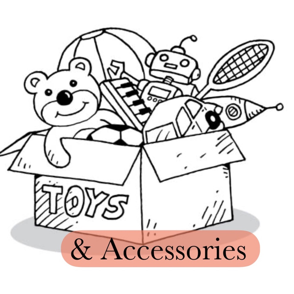 Toys, sheets, blankets, helmets, bookends